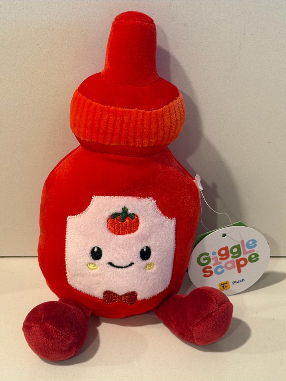Giggle Scape Ketchup Bottle Plush Toy Soft NWT 9” inches